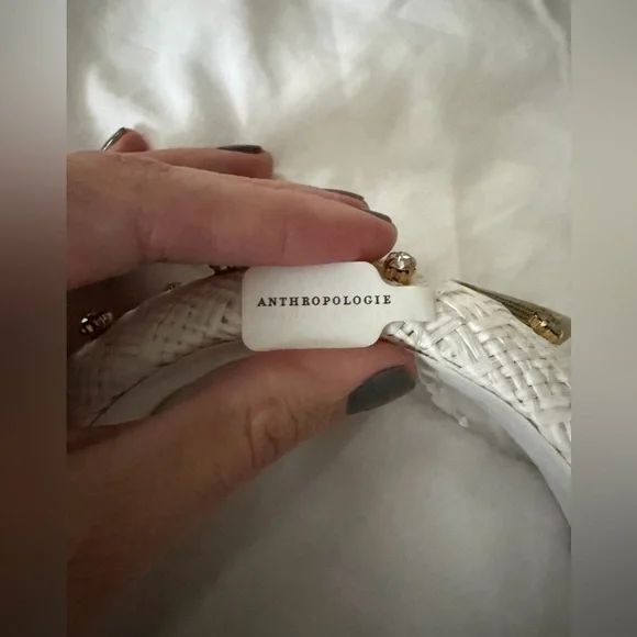 Anthropologie White and Gold Crystal Headband - Picture 4 of 6